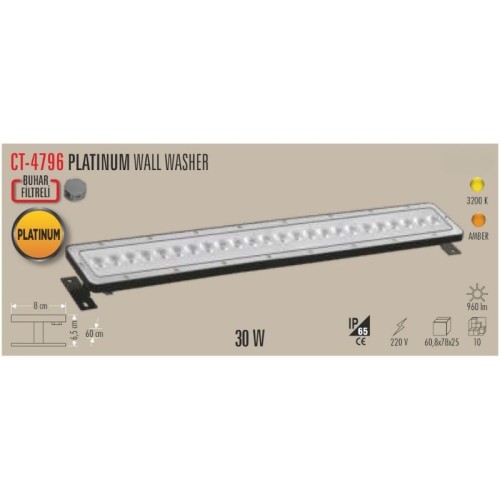 Cata Ct-4796 30W Platinum Wallwasher 60cm / Günışığı