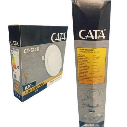 Cata Ct-5146 Eco 9W Panel Led Armatür / Günışığı
