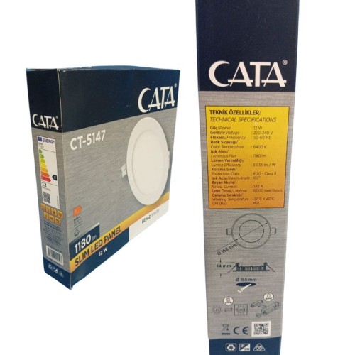 Cata Ct-5147 Eco 12W Panel Led Armatür / Beyaz