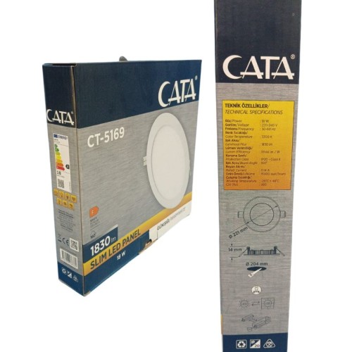 Cata Ct-5169 Ct-5149 Eco 18W Panel Led Armatür / Günışığı