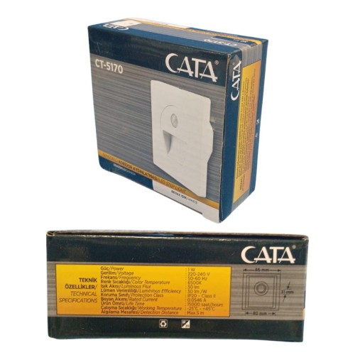 Cata Ct-5170 1W Sensörlü Ledli Koridor Armatür Beyaz