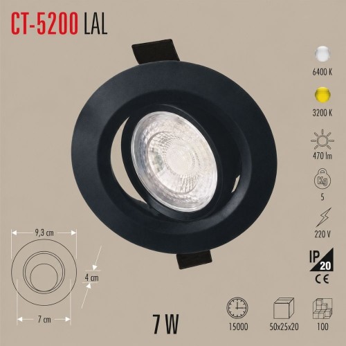 Cata Ct-5200 7W Lal Led Armatür / Günışığı