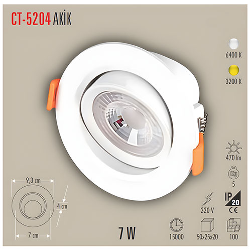 Cata Ct-5204 7W Cob Led Armatür / Günışığı