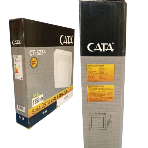 Cata Ct-5234 Eco 18W Panel Led Kare Armatür / Günışığı