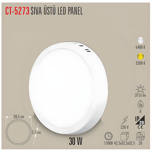 Cata Ct-5273 30W Damla Led Armatür / Beyaz