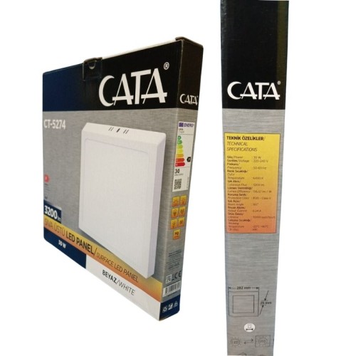 Cata Ct-5274 30W Damla Led Kare Armatür / Beyaz