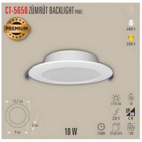 Cata Ct-5650 10W Zümrüt Backlight Panel Günışığı