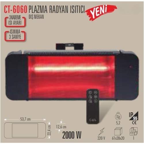 Cata Ct-6060 Plazma Isıtıcı 2000W