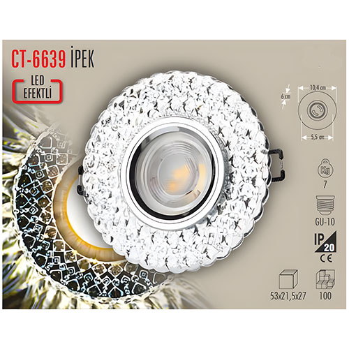 Cata Ct-6639 İpek Dekoratif Cam Spot