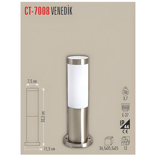 Cata Ct-7008 Bahçe Armatürü 32 cm