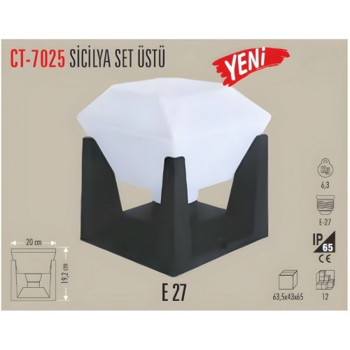 Cata Ct-7025 Sicilya Set Üstü Bahçe Armatürü