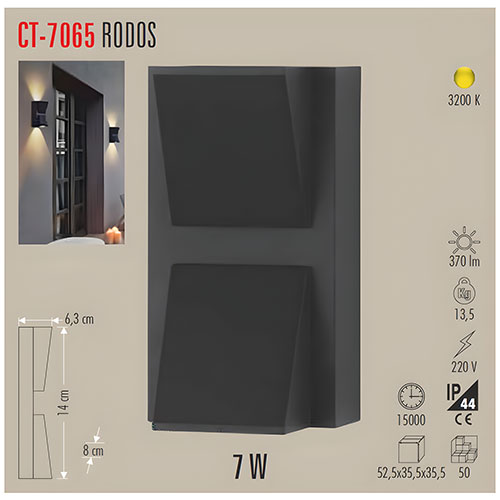 Cata CT-7065 7W Rodos Led Aplik Günışığı