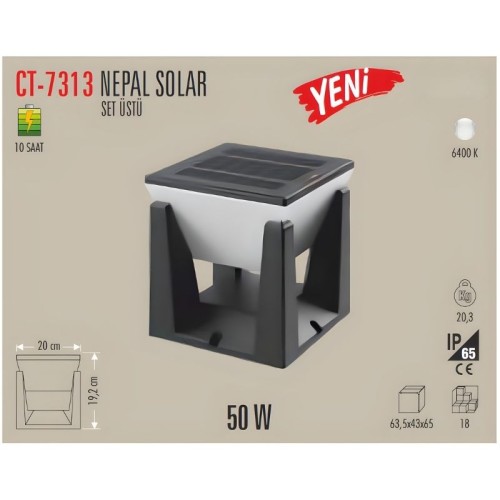 Cata Ct-7313 Nepal Solar Set Üstü 50W