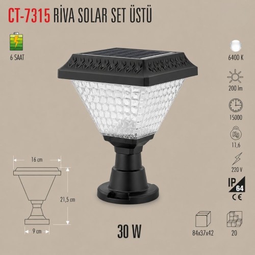 Cata Ct-7315 30W Solar Setüstü Armatür 6500K