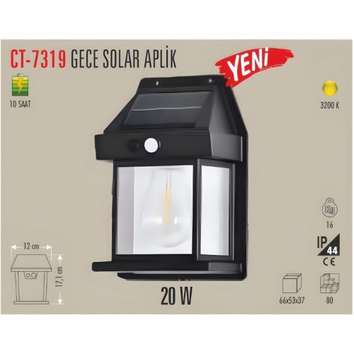 Cata Ct-7319 Gece Solar Aplik