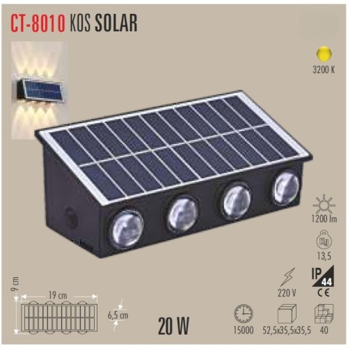 Cata Ct-8010 20W Kos Solar Led Aplik / Günışığı