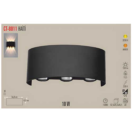 Cata Ct-8011 10W Haiti Led Aplik Dış Mekan Günışığı