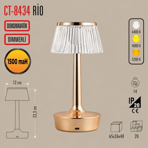 Cata Ct-8434 Rio Şarjlı Masa Lambası