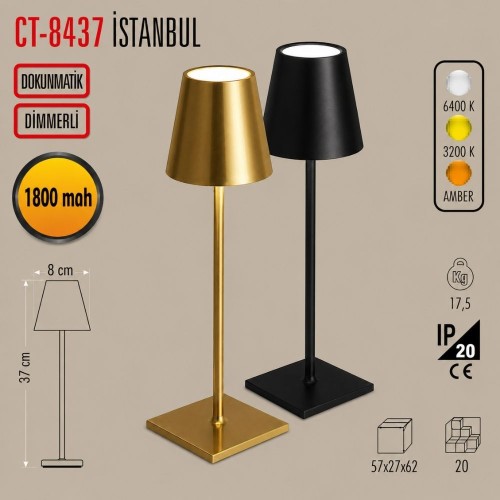 Cata CT-8437 İstanbul Şarjlı Masa Lambası