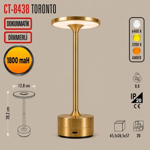 Cata Ct-8438 Toronto Şarjlı Masa Lambası