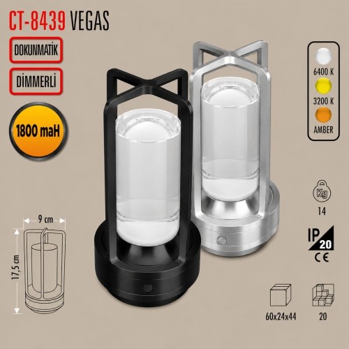 Cata Ct-8439 Vegas Şarjlı Masa Lambası
