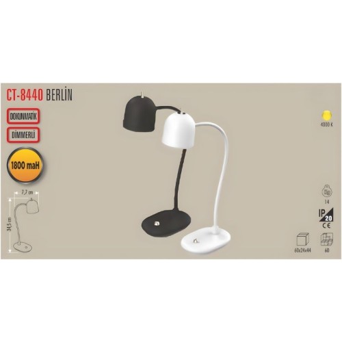 Cata Ct-8440 Berlin Şarjlı Masa Lambası