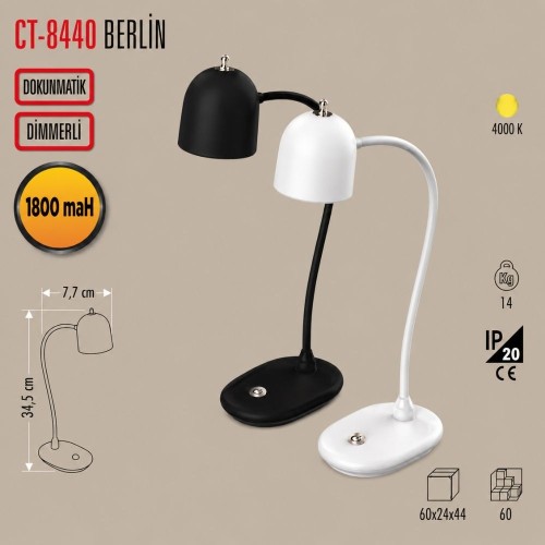 Cata Ct-8440 Berlin Şarjlı Masa Lambası