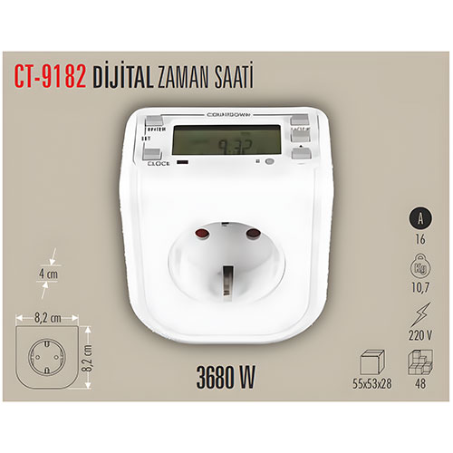 Cata Ct-9182 Dijital Zaman Ayarlı Priz