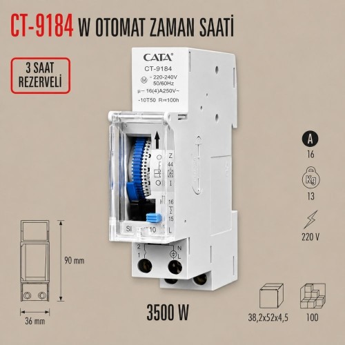 Cata Ct-9184 W Otomat Tipi Analog Zaman Saati