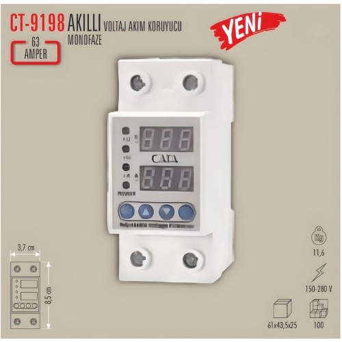 Cata Ct-9198 Akıllı Voltaj Ve Akım Koruyucu