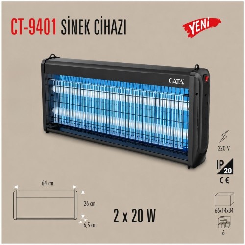 Cata Ct-9401 2*20 Balastlı Sinek Armatürü