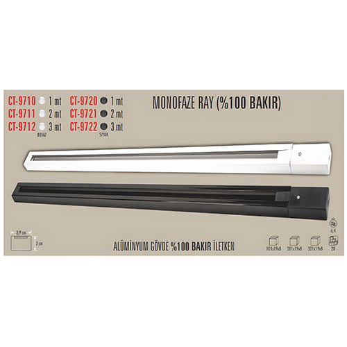 Cata Ct-9711 Monofaze Spot Rayı Ray 2 Mt./Beyaz