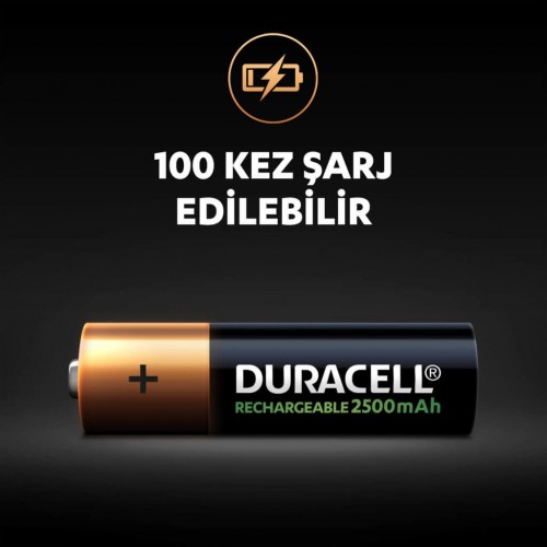 Duracell Şarjlı Kalem Pil 2500 MAh AA (1 adet)