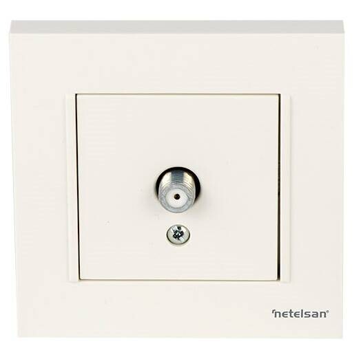 NETELSAN - Netelsan Byobu Beyaz F Konnektör - Çerçevesiz