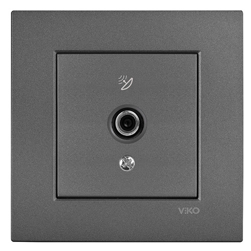VIKO - Viko Novella F Konnektörlü Uydu Prizi Füme - Çerçevesiz