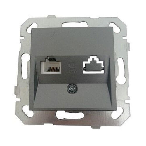 Netelsan Füme - Nümeris Telefon Priz (Çerçevesiz)