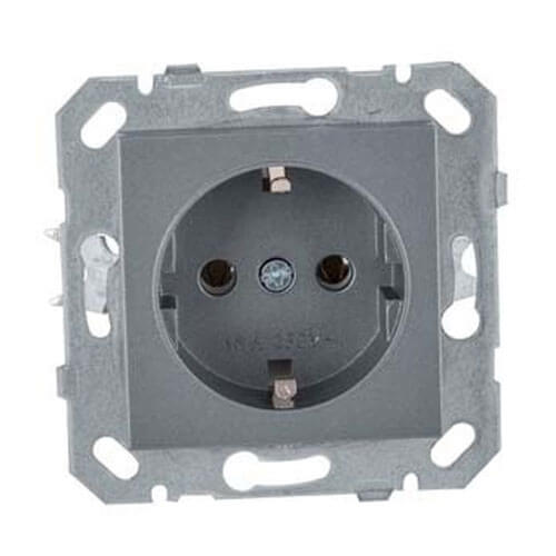 NETELSAN - Netelsan Füme - Topraklı Priz (Çerçevesiz)