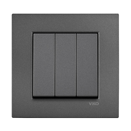 VIKO - Viko Novella Üçlü Anahtar Füme - Çerçevesiz
