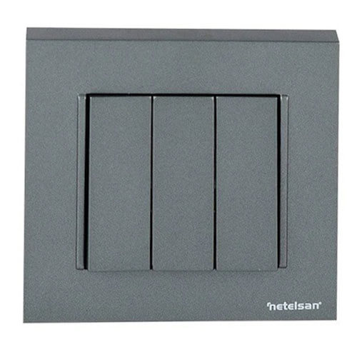NETELSAN - Netelsan Füme - Üçlü Anahtar (Çerçevesiz)