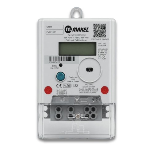 MAKEL - Makel Haberleşmeli Monofaze Sayaç (Uzaktan Okuma RS485)