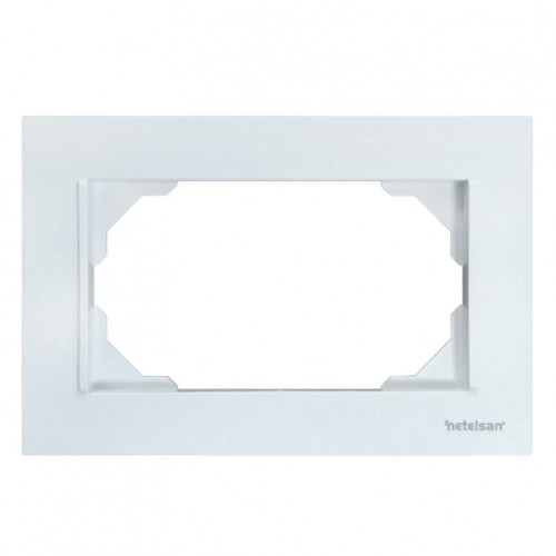 NETELSAN - Netelsan Byobu Beyaz İkili Priz Çerçevesi