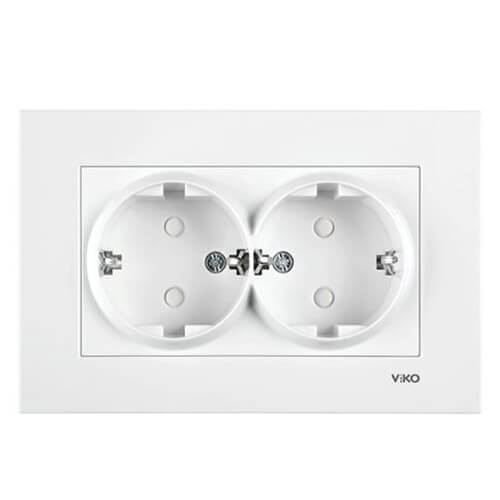 Viko Karre İkili Topraklı Priz - Çerçevesiz
