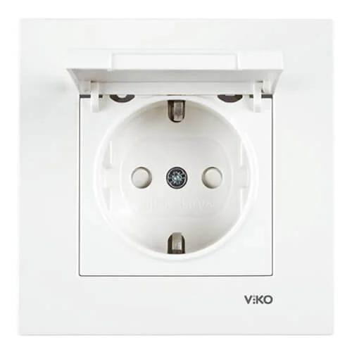 VIKO - Viko Karre Kapaklı Topraklı Çocuk Korumalı Priz - Çerçevesiz