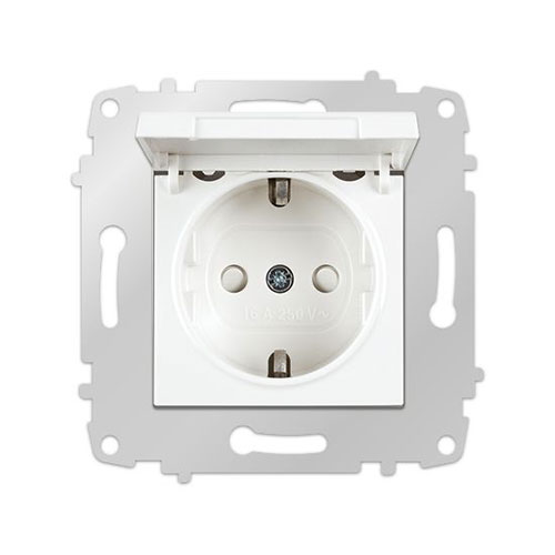 Viko Karre Kapaklı Topraklı Çocuk Korumalı Priz - Çerçevesiz