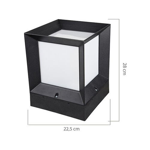 Zerpa Kare Küp Armatür Set Üstü Siyah