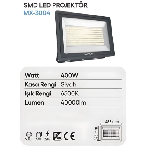 Maxled 400W SMD Led Projektör / Beyaz