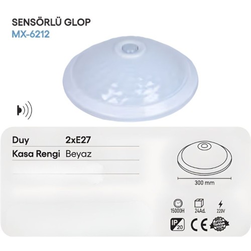 Maxled Sensörlü Tavan Armatürü 2*E27