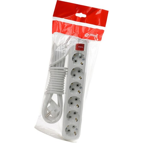 MAKEL - Makel Altılı Anahtarlı Topraklı Grup Priz 5 Mt Uzatma Kablosu