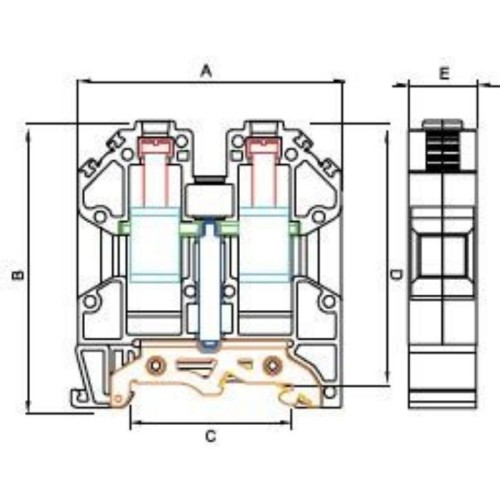 Onka MTK 35mm² Vida Bağlantılı Topraklama Ray Klemensi
