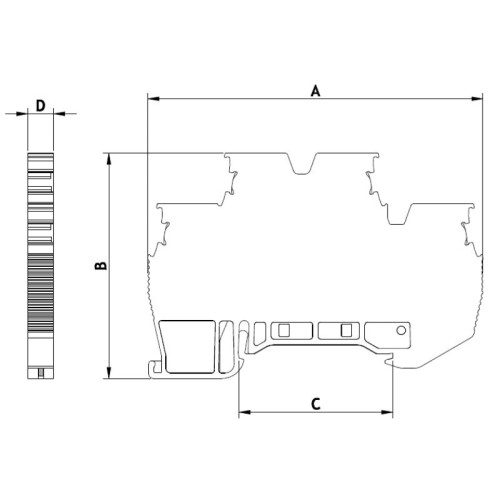 Onka OPK 2,5mm² Yay Bağlantılı İki Katlı Monoblok Ray Klemens / Gri
